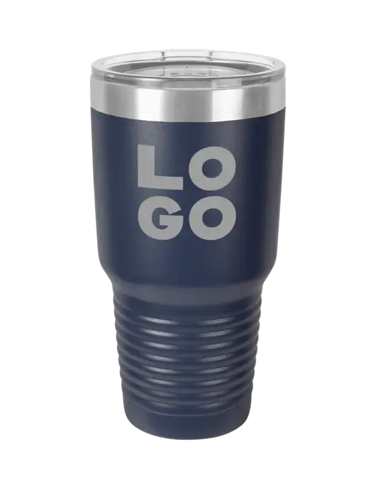 Polar Camel 30 oz Powder Coated Navy Vacuum Insulated Tumbler w/Logo