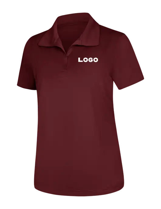 Womens Maroon Micropique Sport-Wick Polo w/Logo