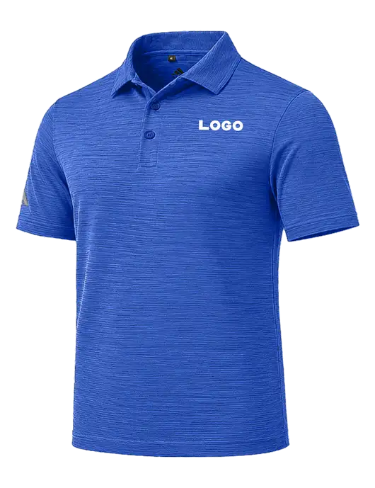 Adidas Royal Textured Stripe Polo w/Logo