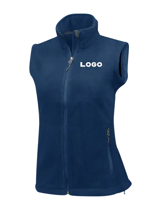 Navy Womens Fleece Vest w/Logo