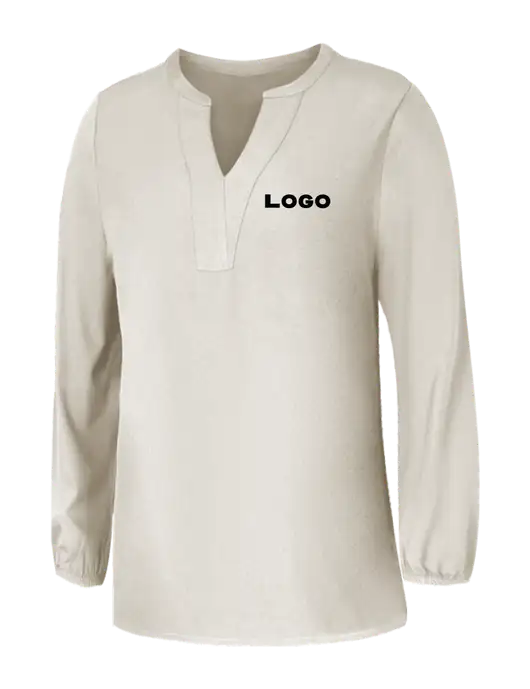 Mercer+Mettle Womens Ivory Stretch Crepe 3/4 Sleeve Blouse w/Logo