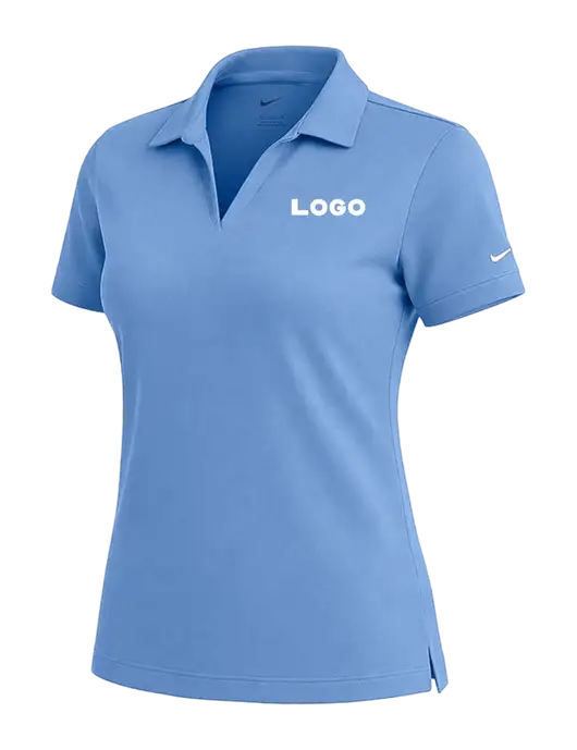 NIKE Carolina Blue Womens Dri-Fit Micro Pique Polo w/Logo