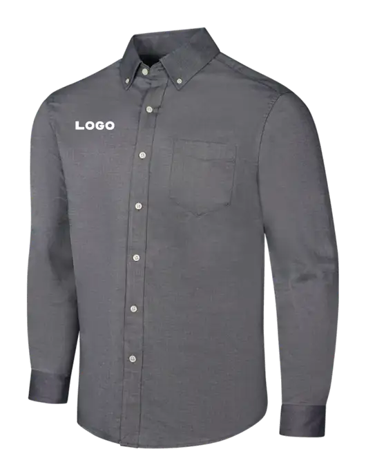 Dark Grey SuperPro Oxford Shirt w/Logo
