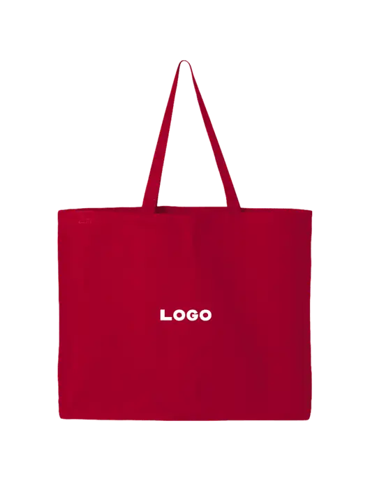 Sturdy Canvas Red Tote w/Logo