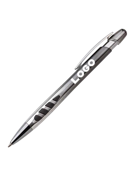 Zenith Gunmetal Ballpoint Pen - Blue ink w/Logo