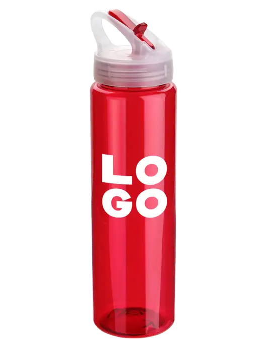 Buddy Red 32 oz PET Bottle with Flip Lid w/Logo