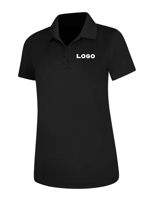 Black Womens Dry Zone UV Mesh Polo w/Logo