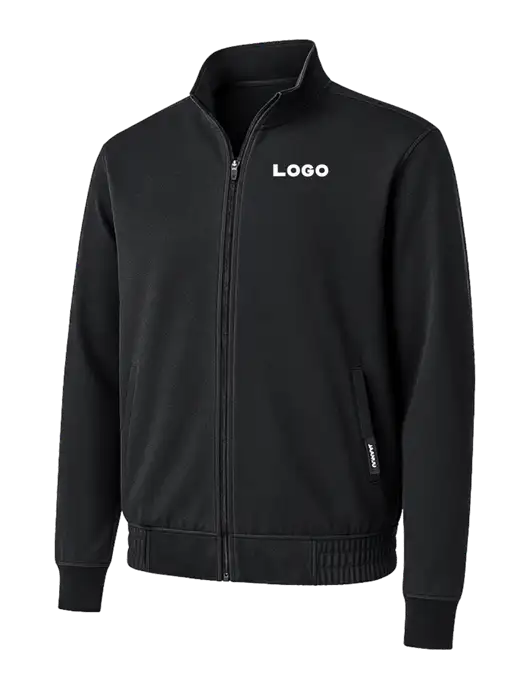 Jaanuu Wolfe Everyday Black Full-Zip 6-Pocket Scrub Jacket w/Logo