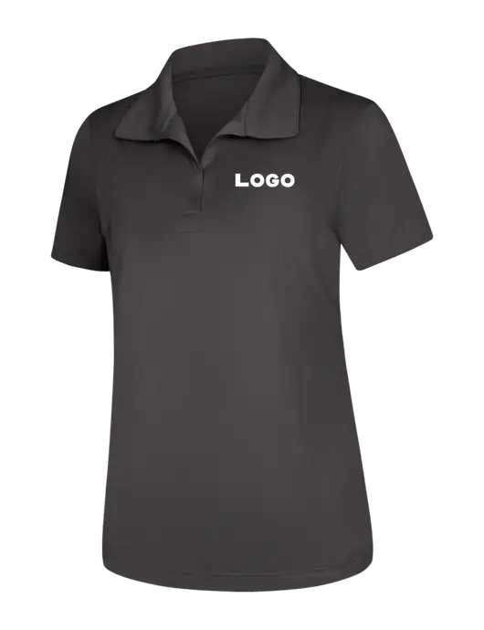 Womens Dark Grey Micropique Sport-Wick Polo w/Logo