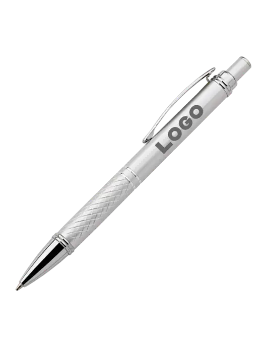 Silver Stellar Scribe Pen - Black Ink w/Logo