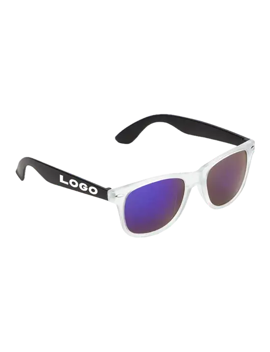 Key West Black Mirrored Sunglasses w/Logo