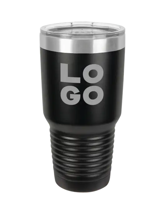 Polar Camel 30 oz Powder Coated Black Vacuum Insulated Tumbler w/Logo