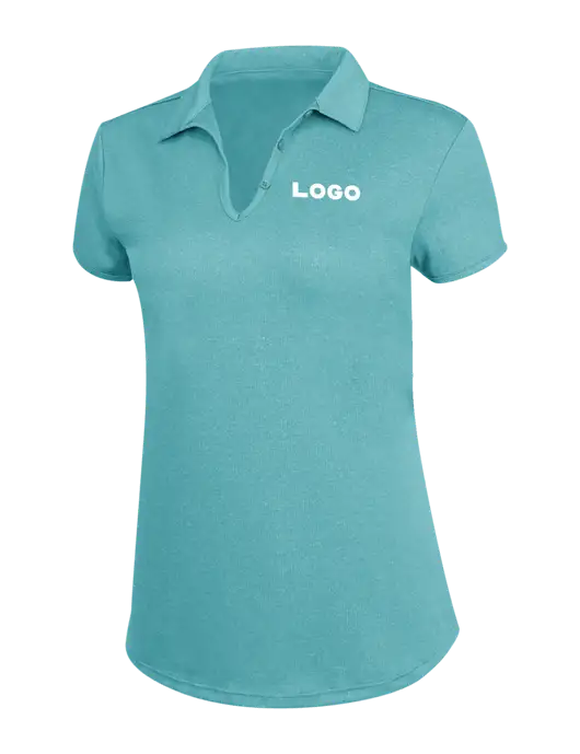 Womens Light Teal Trace Heather Polo w/Logo