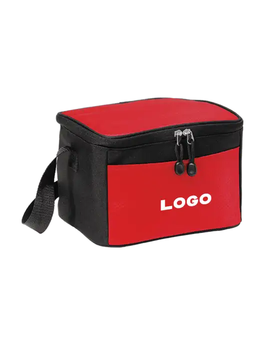 6 Can Red/Black Cube Cooler  w/Logo