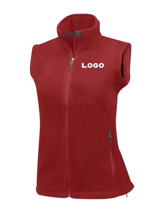 Red Womens Fleece Vest w/Logo