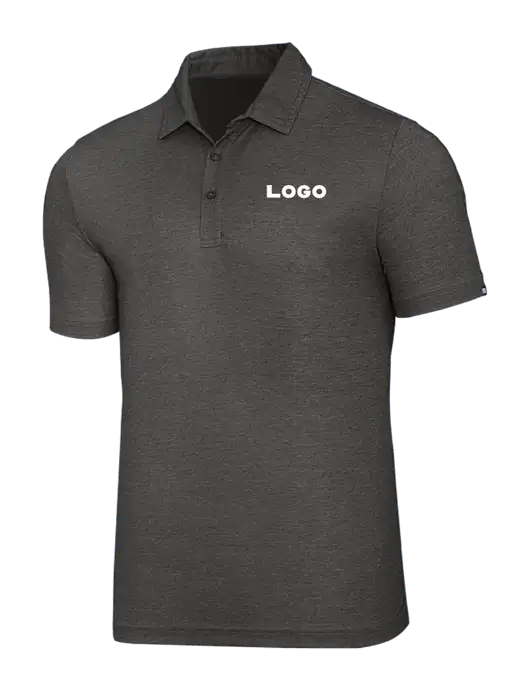 TravisMathew Black Heather Oceanside Polo w/Logo