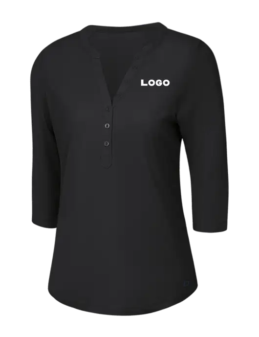 OGIO Blacktop Jewel Henley w/Logo