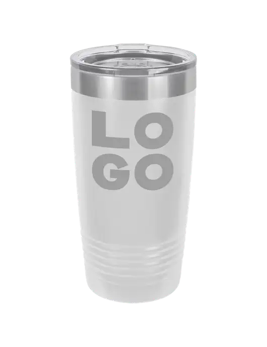 Polar Camel 20 oz Powder Coated White Vacuum Insulated Tumbler  w/Logo