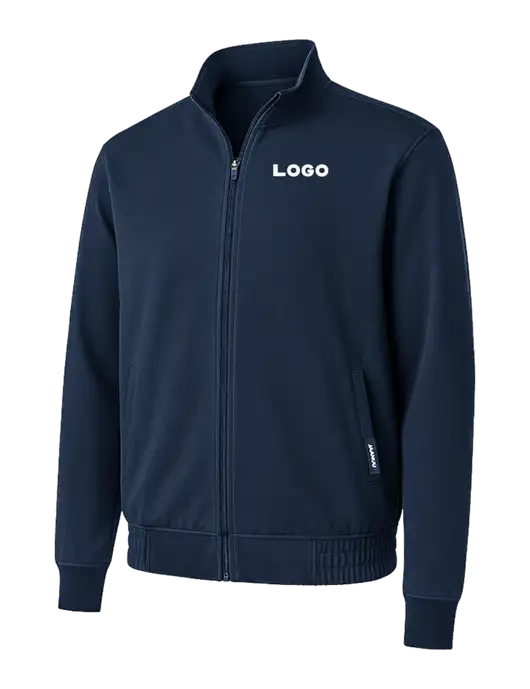 Jaanuu Wolfe Everyday Dark Navy Full-Zip 6-Pocket Scrub Jacket w/Logo