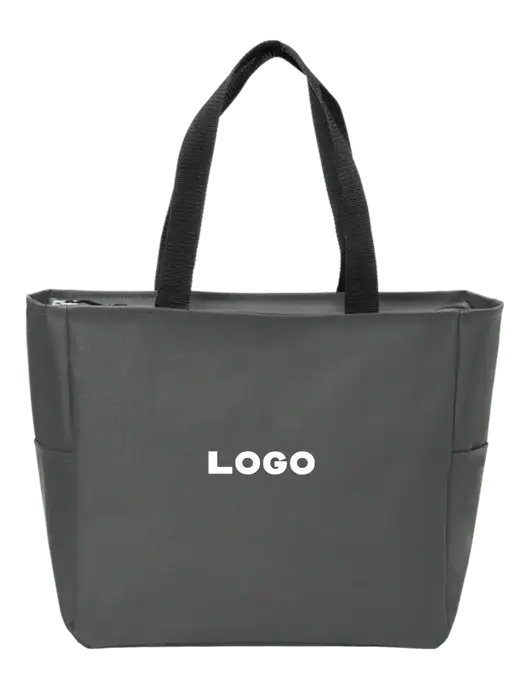 Everyday Charcoal Zip Tote Dark w/Logo