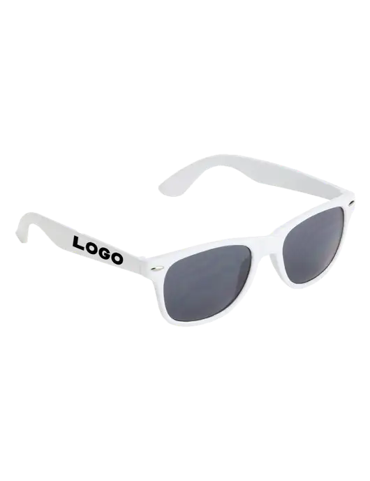 Daytona White Sunglasses w/Logo