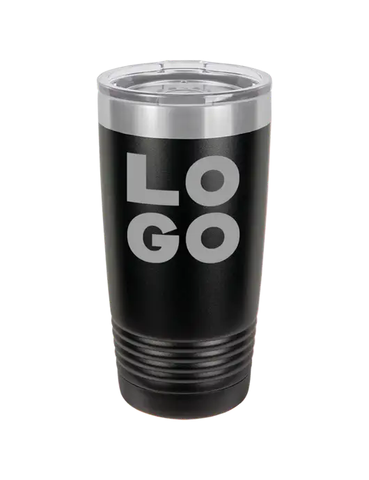 Polar Camel 20 oz Powder Coated Black Vacuum Insulated Tumbler w/Logo