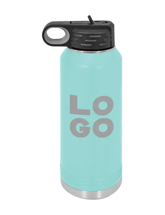 Polar Camel 32 oz Powder Coated Seafoam Vacuum Insulated Water Bottle w/Logo