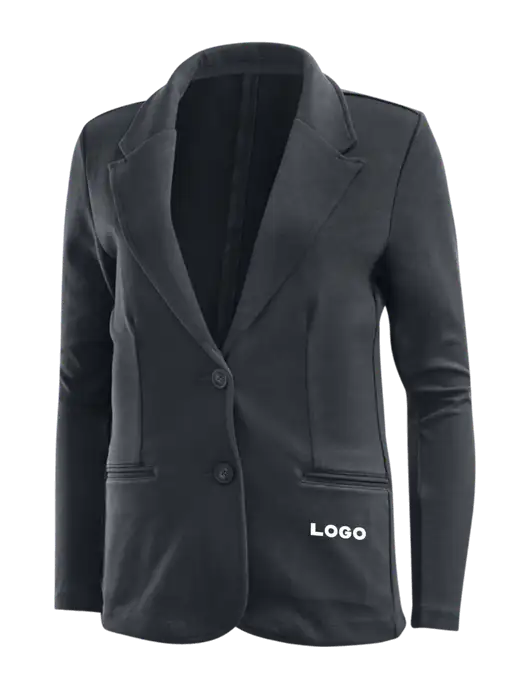 Charcoal Grey Womens Knit Blazer w/Logo