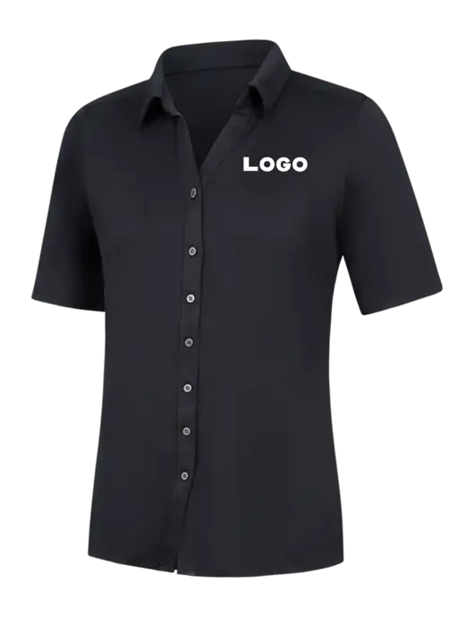 Womens Black City Stretch Top w/Logo