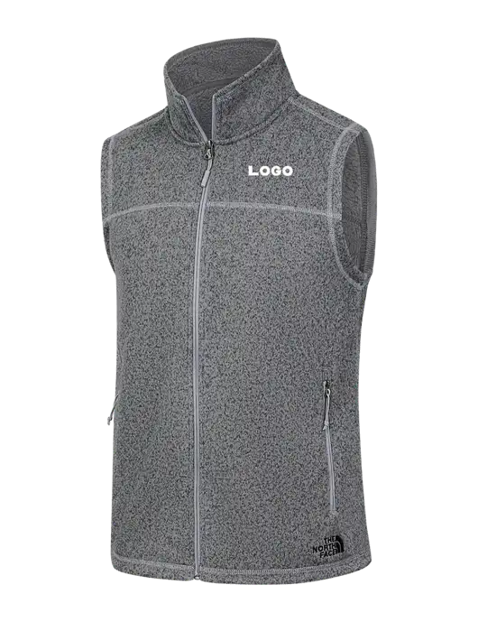 North Face Medium Grey Heather Sweater Fleece Vest w/Logo