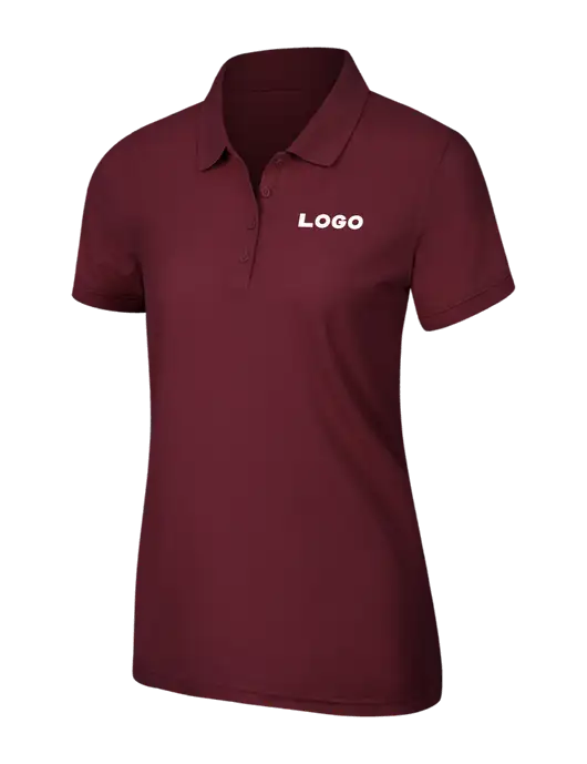 Maroon Womens Core Classic Pique Polo w/Logo
