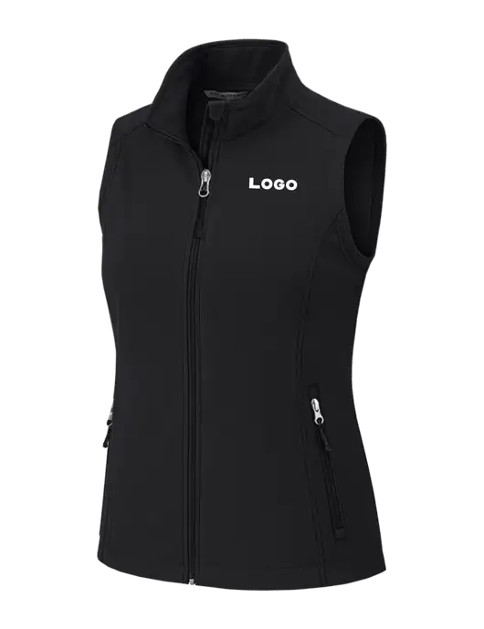 Black Womens Core Soft Shell Vest w/Logo