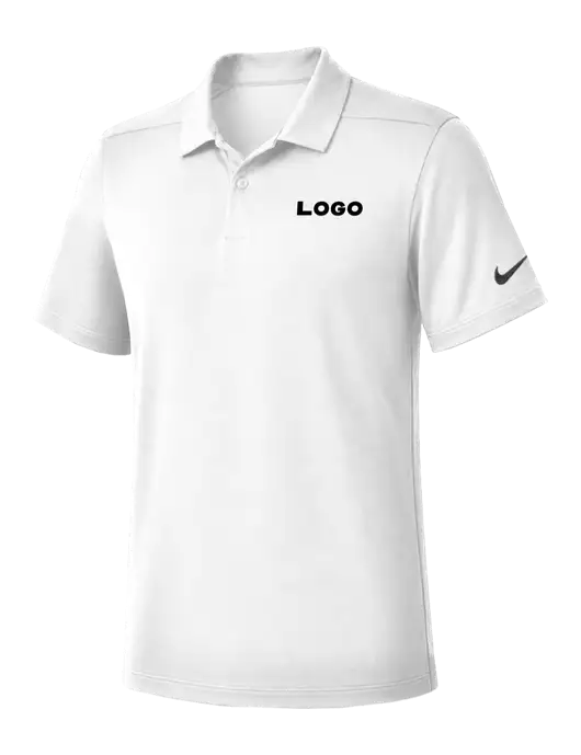 Nike White Dry Essential Solid Polo w/Logo