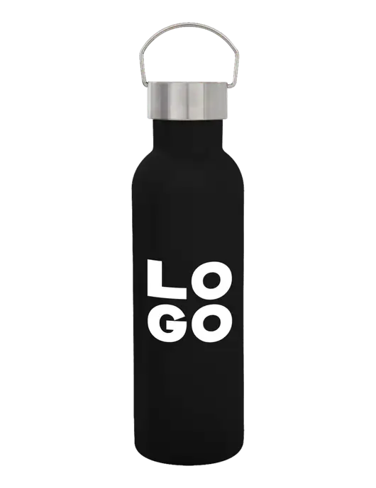 28 oz Black Bubbli Stainless Steel Bottle w/Logo