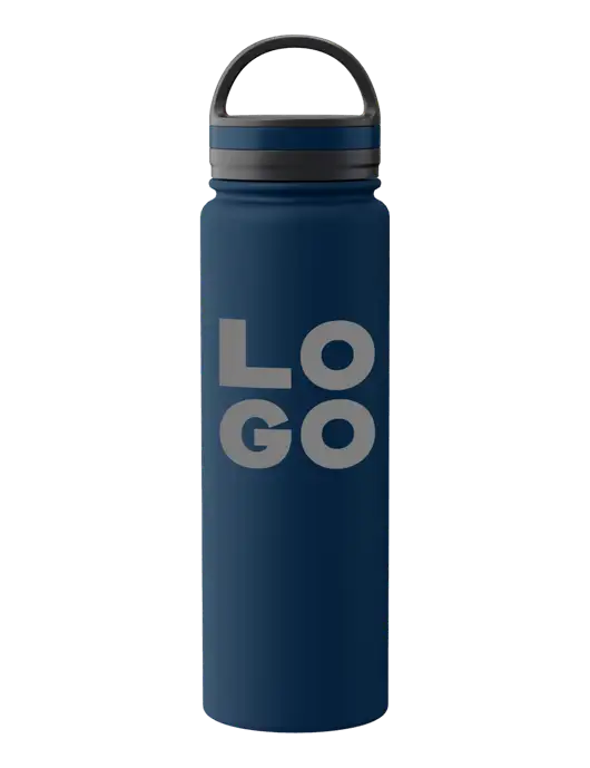 34oz Wide Mouth Stainless Steel Light Navy Bottle w/Logo