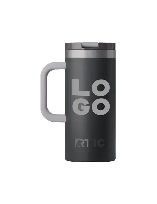 RTIC Road Trip 16 oz Charcoal Travel Mug w/Logo