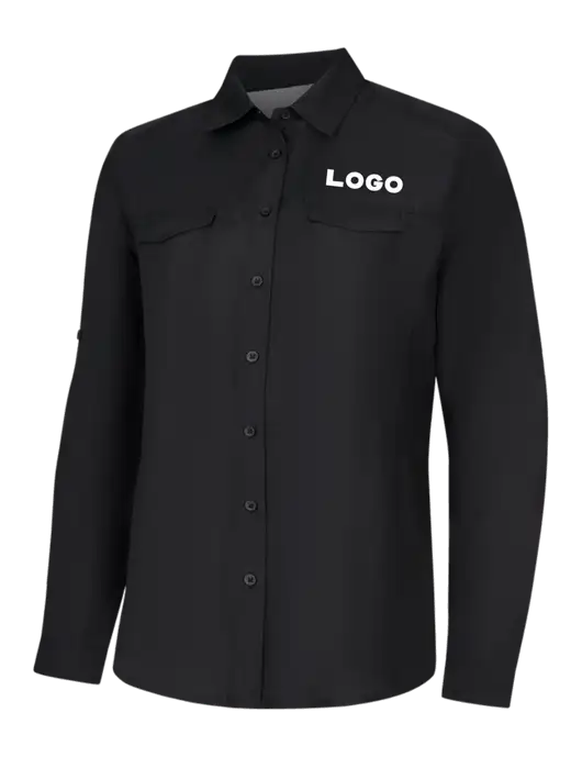 Womens Black Long Sleeve UV Daybreak Shirt w/Logo