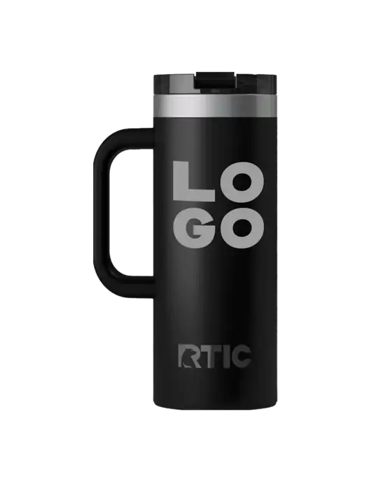 RTIC Road Trip 20 oz Black Travel Mug w/Logo
