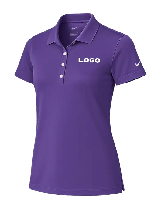 Nike Womens Purple Tech Basic Dri-FIT Polo
 w/Logo