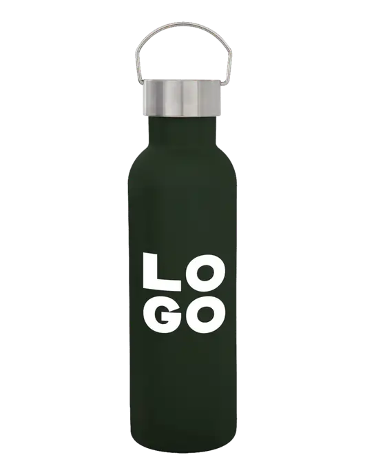 28 oz Dark Green Bubbli Stainless Steel Bottle w/Logo