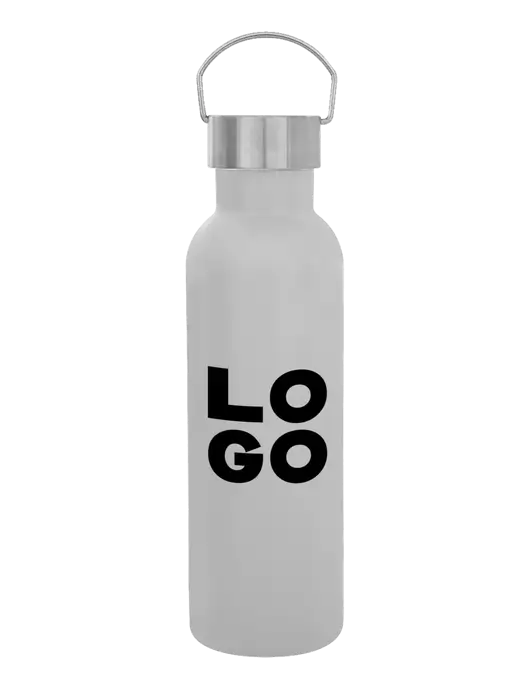 28 oz White Bubbli Stainless Steel Bottle w/Logo