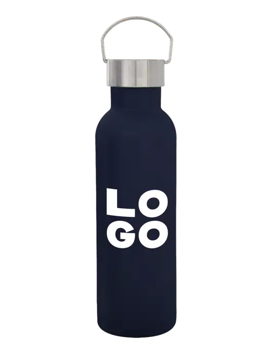 28 oz Dark Navy Bubbli Stainless Steel Bottle w/Logo