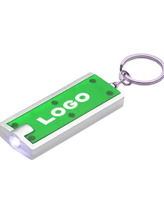 Simple Touch Kelly Green LED Keychain w/Logo