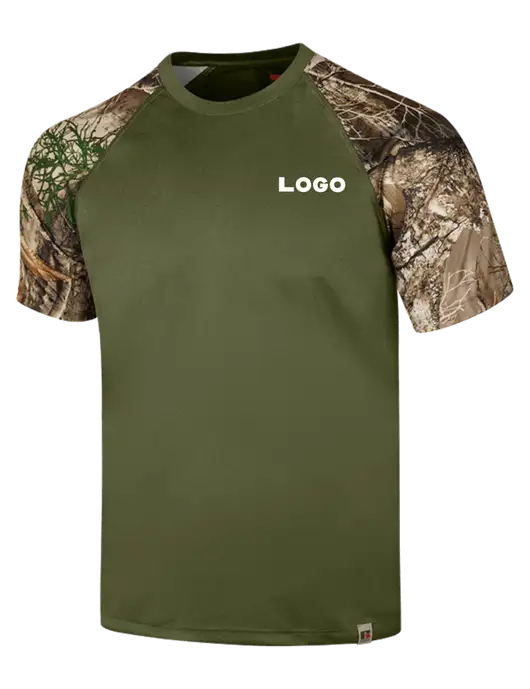 Russell Outdoors Olive/Realtree Edge Camo Colorblock Performance T-Shirt w/Logo
