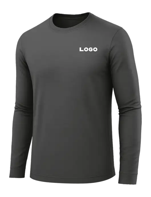 Long Sleeve Dark Grey PosiCharge Competitor Tee w/Logo