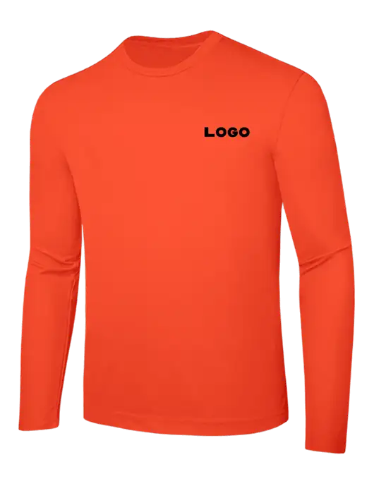 Long Sleeve Safety Orange PosiCharge Competitor Tee w/Logo
