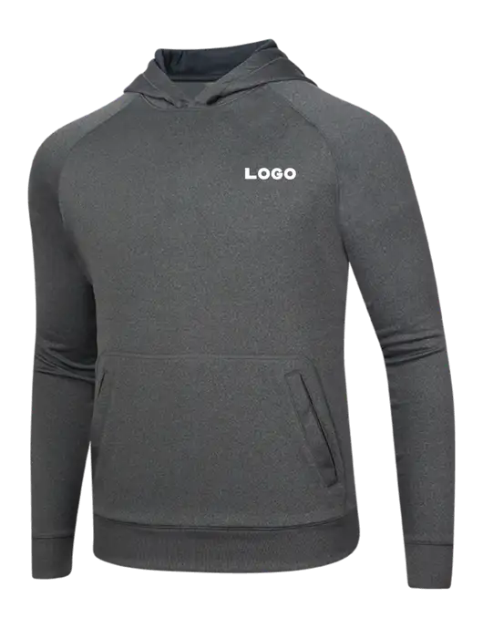 Tech Graphite Heather Fleece Hooded Sweatshirt w/Logo