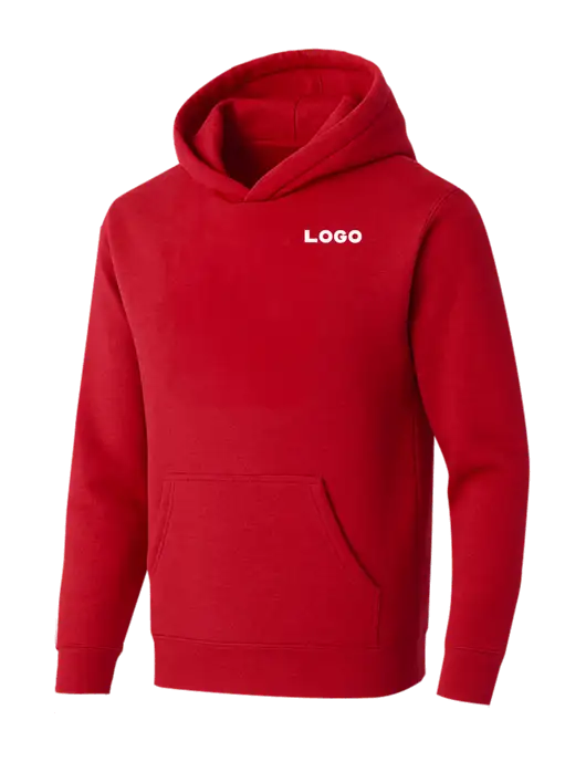 BELLA+CANVAS Red Sponge Fleece Pullover Hoodie w/Logo