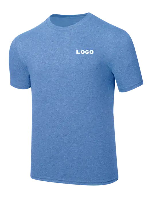 Simply Soft Carolina Blue Frost 4.5oz  Poly/Combed Ring Spun Cotton T-Shirt w/Logo