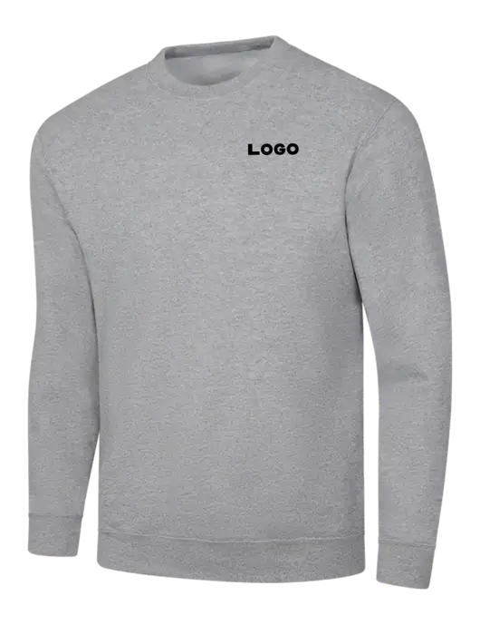 Light Grey Heather 7.8 oz Ring Spun Crew Sweatshirt w/Logo